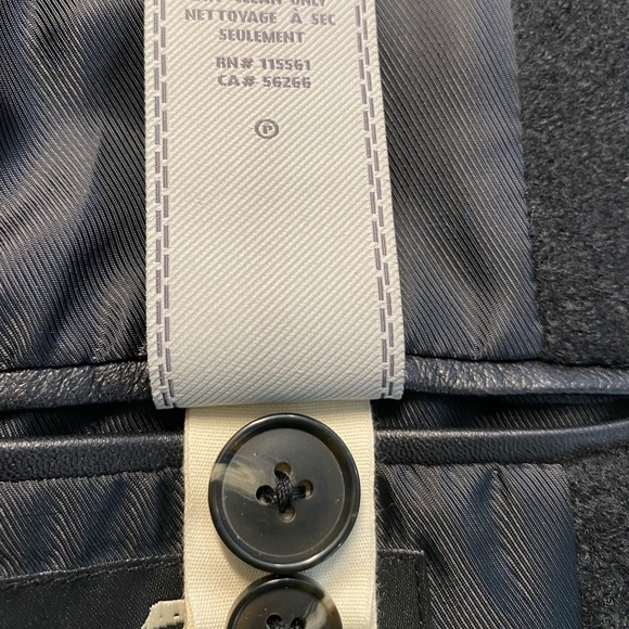 ๐ SOLD ๐ 7 For All Mankind Wool Black Jacket Blazer Lamb Leather Size XL - Picture 10 of 11